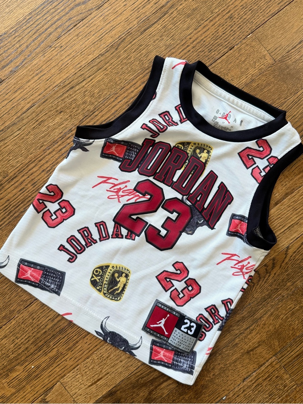 Jordan White Red & Black Kids' 23 Graphic Basketball Tank